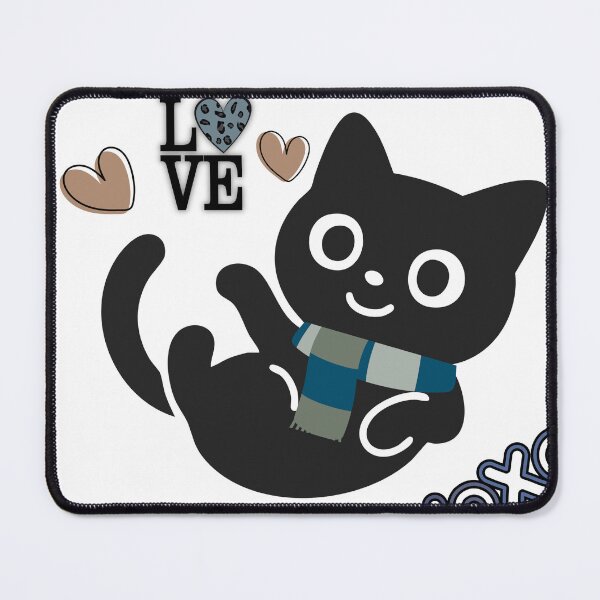 Item preview, Cute Black Cat Love - Kawaii Kitten Illustration designed and sold by Heartbeat Studio by Yederlin.