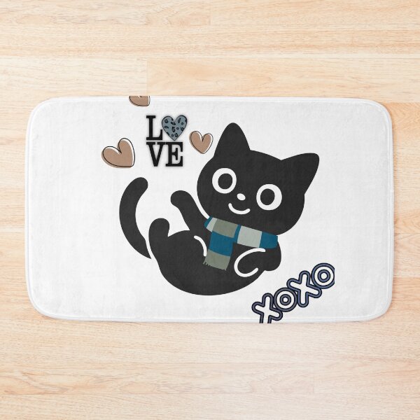 Item preview, Cute Black Cat Love - Kawaii Kitten Illustration designed and sold by Heartbeat Studio by Yederlin.