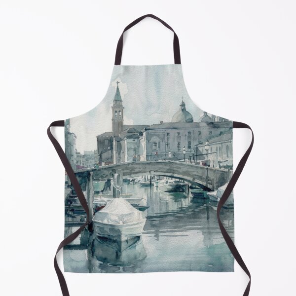 Item preview, Chioggia Venice Canal Watercolor Scene designed and sold by caracatita75.