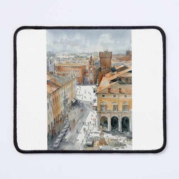 Item preview, A view from Este Castle in Ferrara Italy - Aerial Watercolor designed and sold by caracatita75.