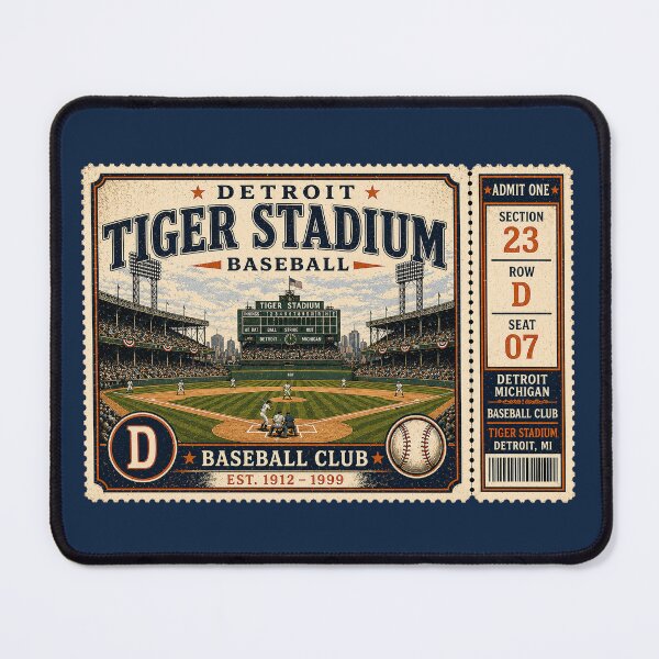 Item preview, Detroit Baseball Vintage Ticket Stub Tiger Stadium Retro Ballpark Design designed and sold by GhostDawgs.