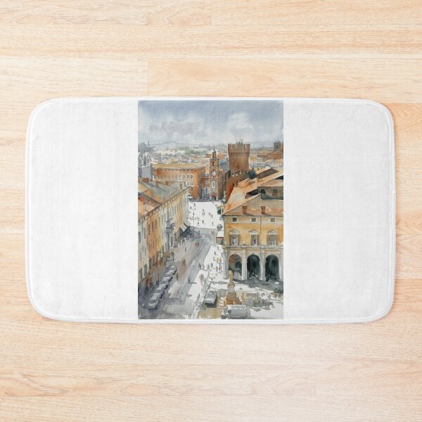 Item preview, A view from Este Castle in Ferrara Italy - Aerial Watercolor designed and sold by caracatita75.