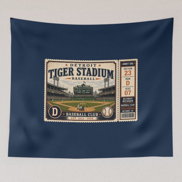 Item preview, Detroit Baseball Vintage Ticket Stub Tiger Stadium Retro Ballpark Design designed and sold by GhostDawgs.