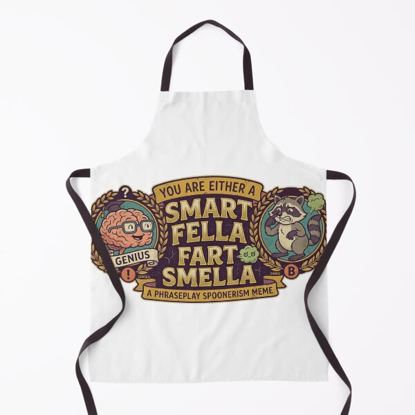 Item preview, Smart Fella vs Fart Smella | Funny Spoonerism Meme Retro Badge designed and sold by Wear Sculpt.