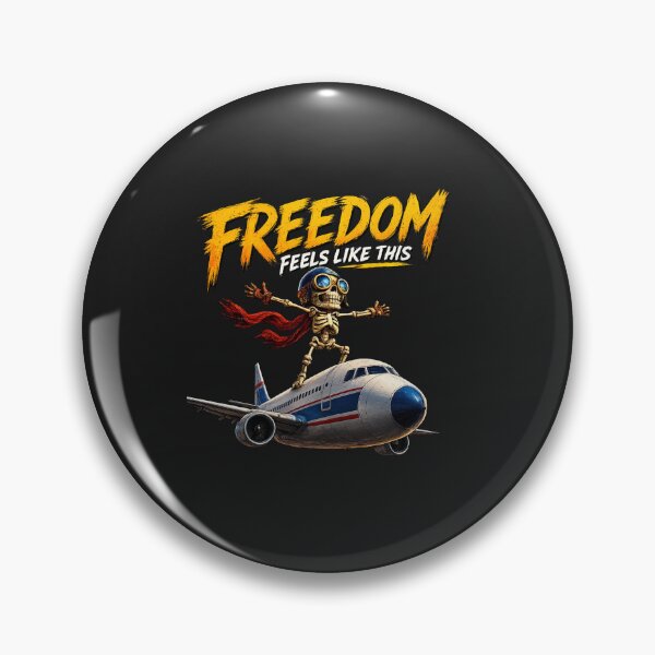 Item preview, Aviation Freedom Skeleton Flying Plane Graphic Design designed and sold by LOLKart.