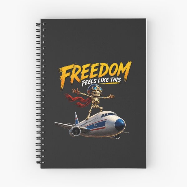 Item preview, Aviation Freedom Skeleton Flying Plane Graphic Design designed and sold by LOLKart.