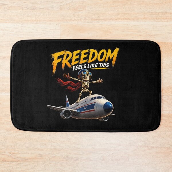 Item preview, Aviation Freedom Skeleton Flying Plane Graphic Design designed and sold by LOLKart.