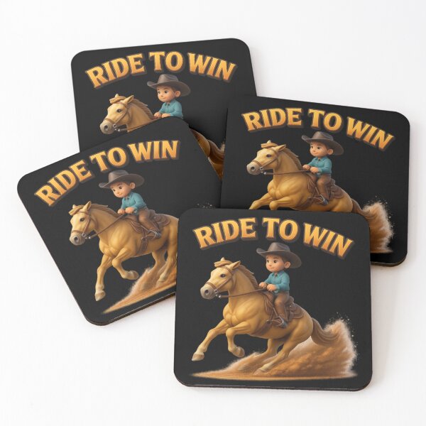 Item preview, Ride to Win – Young Cowboy Spirit and Western Dreams designed and sold by  QuarterHorseArt by Just my Studio.