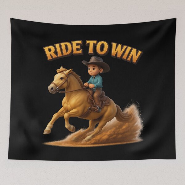 Item preview, Ride to Win – Young Cowboy Spirit and Western Dreams designed and sold by  QuarterHorseArt by Just my Studio.