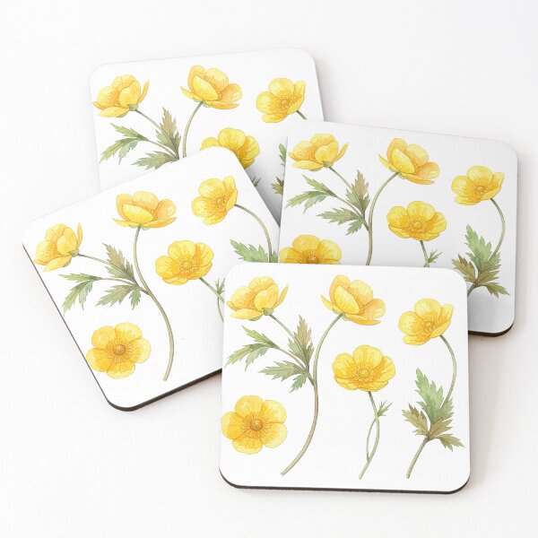 Item preview, Yellow Buttercup Watercolor Botanical Illustration designed and sold by Rutvain.