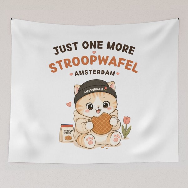 Item preview, Just One More Stroopwafel Cat | Cute Kawaii Aesthetic | Funny Amsterdam Food Design designed and sold by The Mood Index.