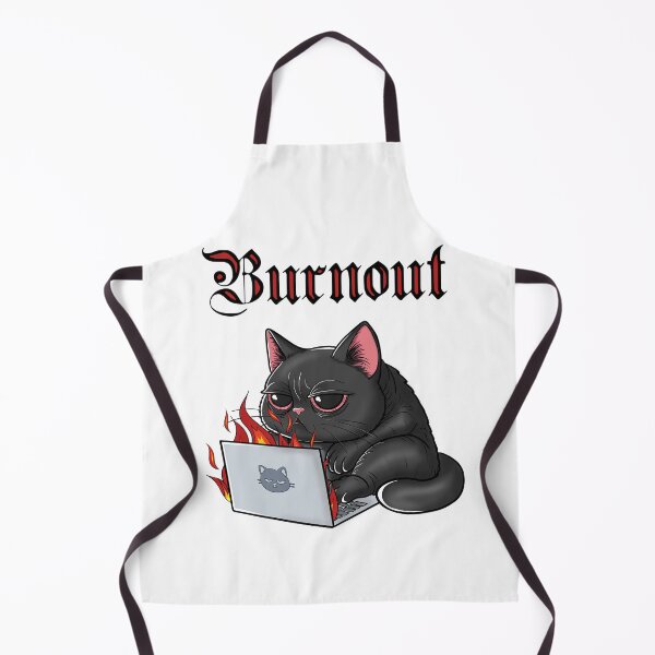 Item preview, Burnout Cat - Black Cat Working Remotely Meme designed and sold by BlackCat Vibe.