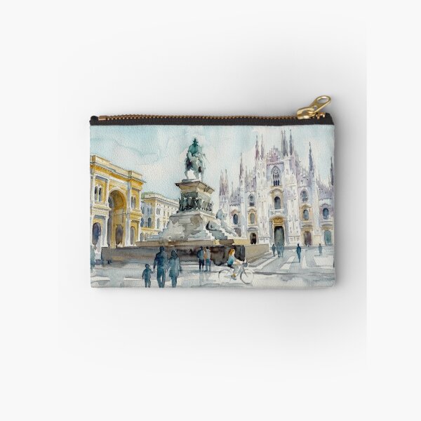 Item preview, Milan Duomo Cathedral Square Watercolor designed and sold by caracatita75.