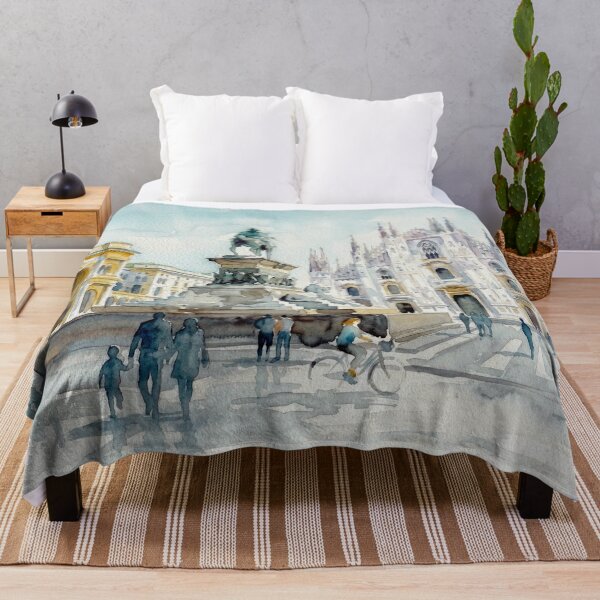 Item preview, Milan Duomo Cathedral Square Watercolor designed and sold by caracatita75.