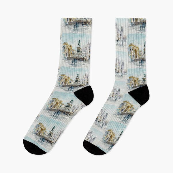 Item preview, Milan Duomo Cathedral Square Watercolor designed and sold by caracatita75.