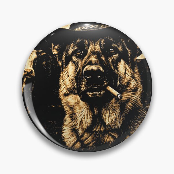 Item preview, German Shepherd Western Graphic Cowboy Dog Smoking designed and sold by otaku.edwardj.