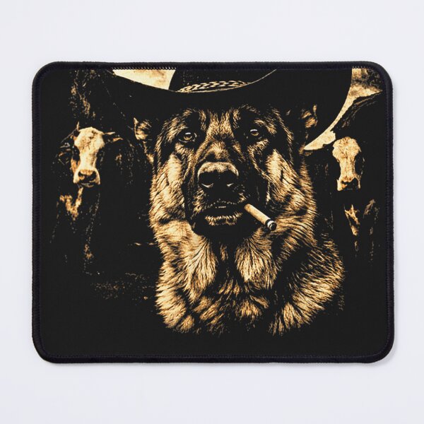 Item preview, German Shepherd Western Graphic Cowboy Dog Smoking designed and sold by otaku.edwardj.