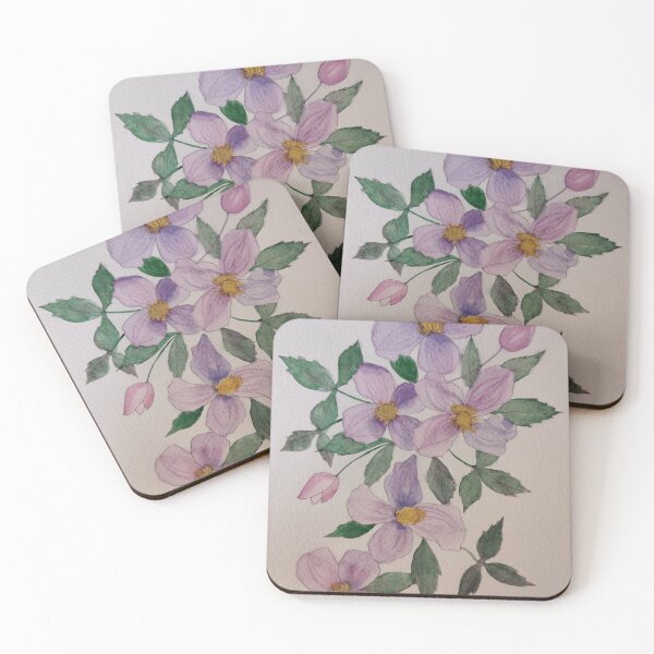 Item preview, Purple Clematis in watercolour  designed and sold by esvb.