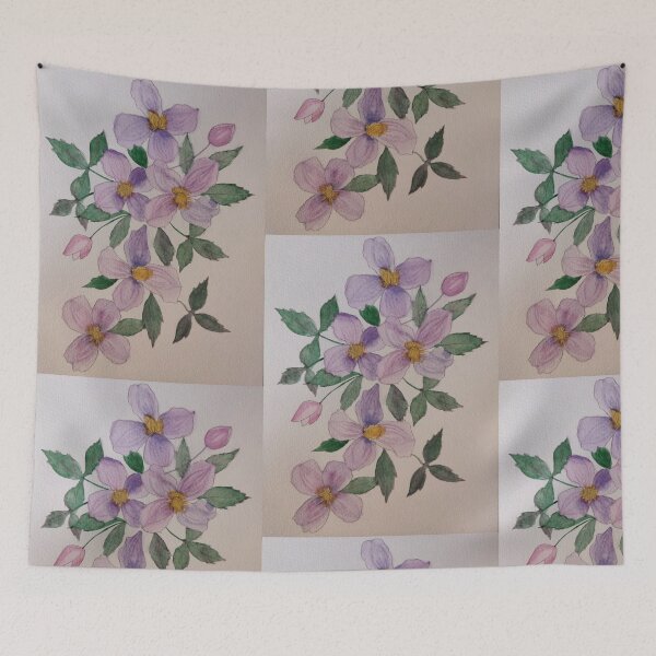 Item preview, Purple Clematis in watercolour  designed and sold by esvb.