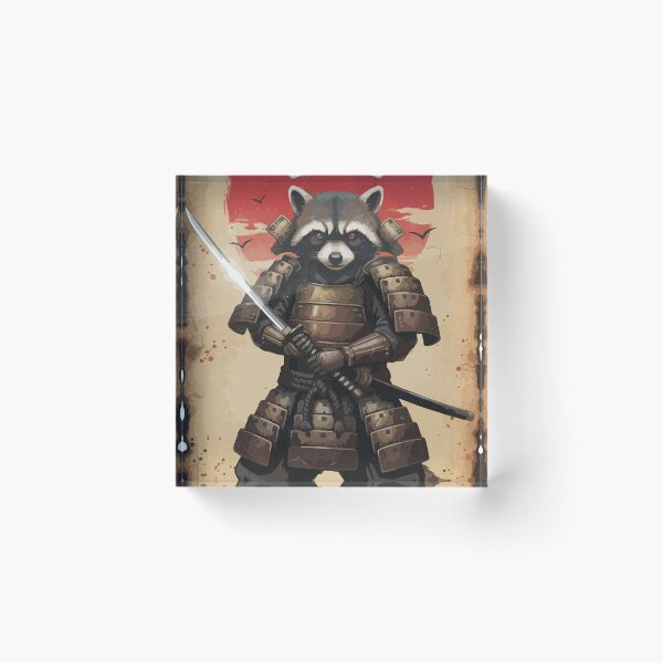 Item preview, Tanuki Shogun - Vintage Japanese Samurai Raccoon Warrior Art designed and sold by YYoYY.