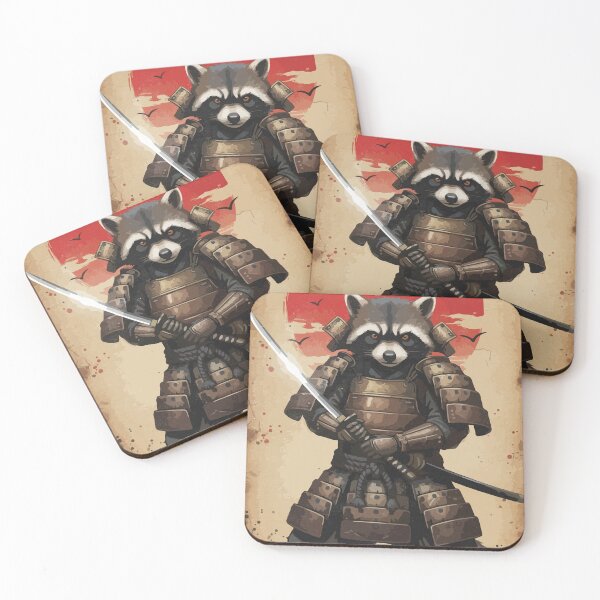 Item preview, Tanuki Shogun - Vintage Japanese Samurai Raccoon Warrior Art designed and sold by YYoYY.