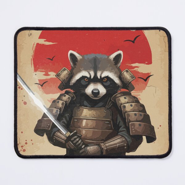 Item preview, Tanuki Shogun - Vintage Japanese Samurai Raccoon Warrior Art designed and sold by YYoYY.
