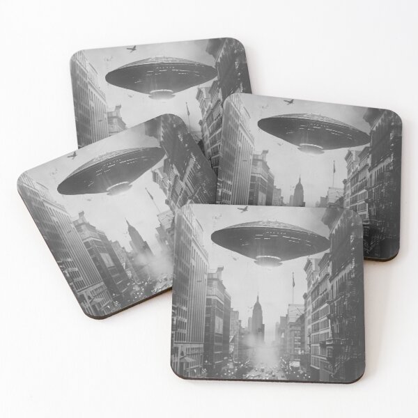 Item preview, UFO ATTACK – Modern Home Art Print designed and sold by MarkedArtPrints.