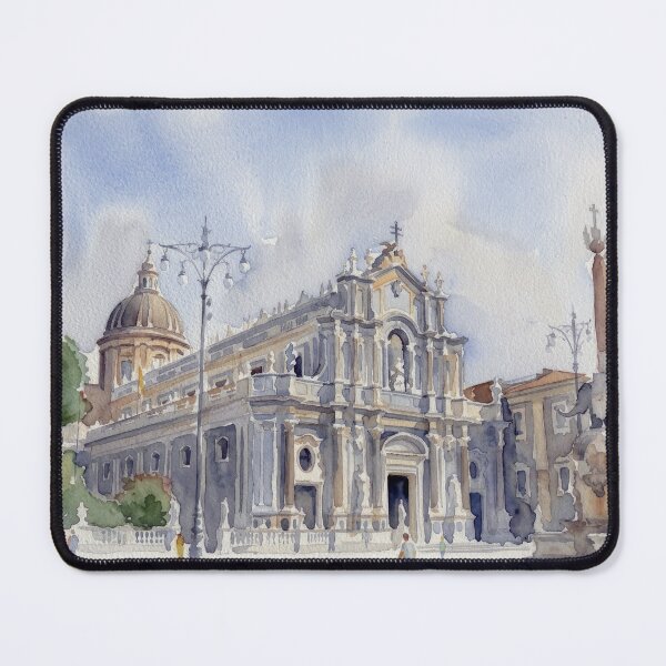 Item preview, Piazza del Duomo Catania Sicily Watercolor designed and sold by caracatita75.