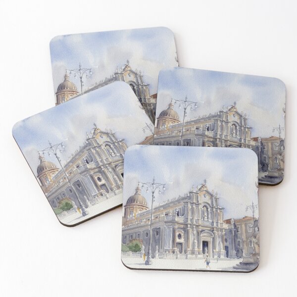 Item preview, Piazza del Duomo Catania Sicily Watercolor designed and sold by caracatita75.