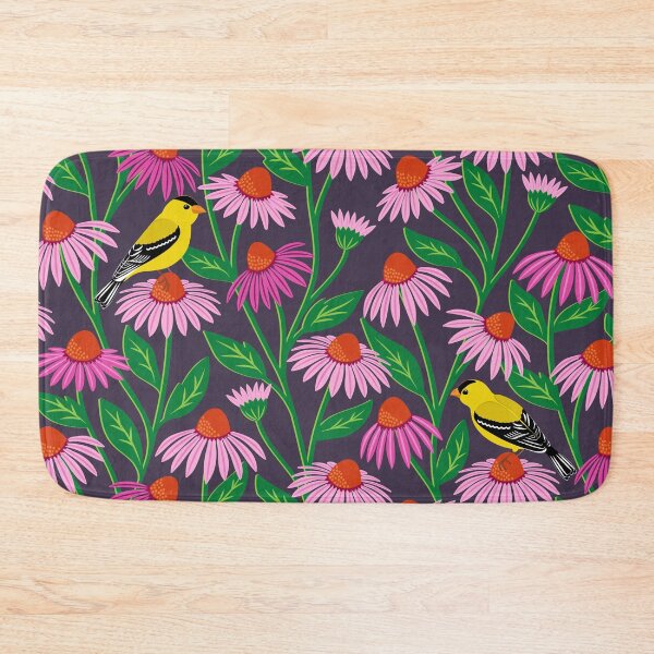 Item preview, Goldfinch birds with pink coneflowers designed and sold by Jennifer Ladd.