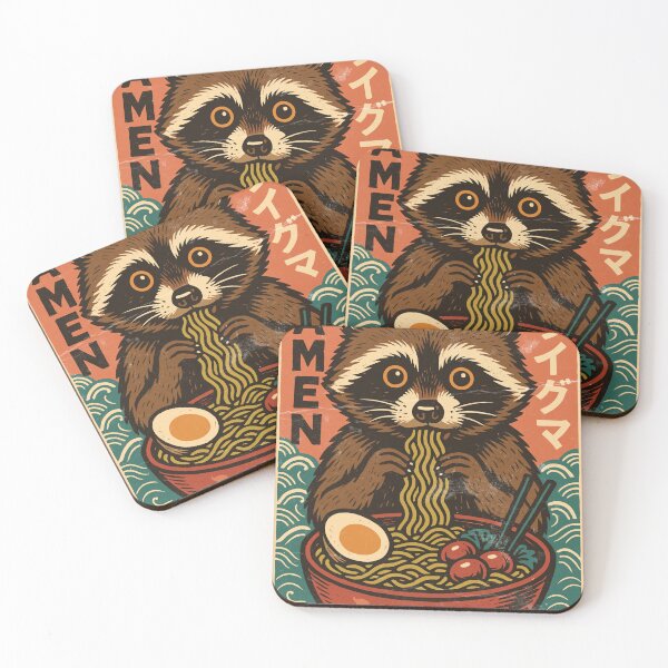 Item preview, Ramen Lover Raccoon - Retro Japanese Kawaii Anime Art designed and sold by YYoYY.