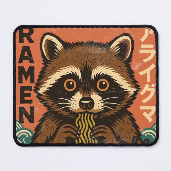 Item preview, Ramen Lover Raccoon - Retro Japanese Kawaii Anime Art designed and sold by YYoYY.