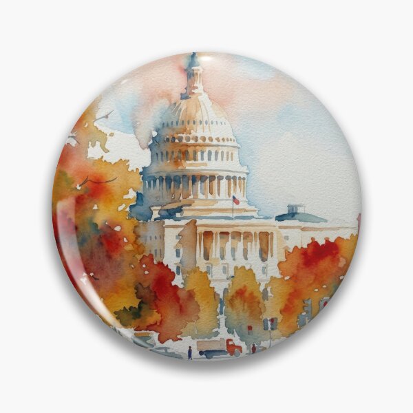 Item preview, Washington DC Capitol Autumn Watercolor  designed and sold by caracatita75.