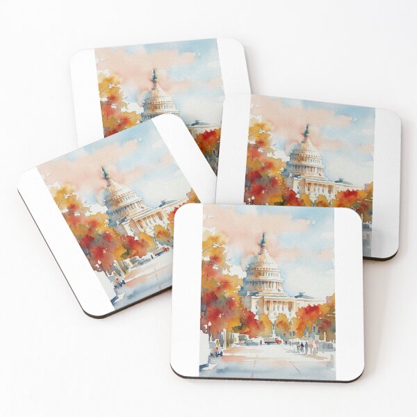 Item preview, Washington DC Capitol Autumn Watercolor  designed and sold by caracatita75.