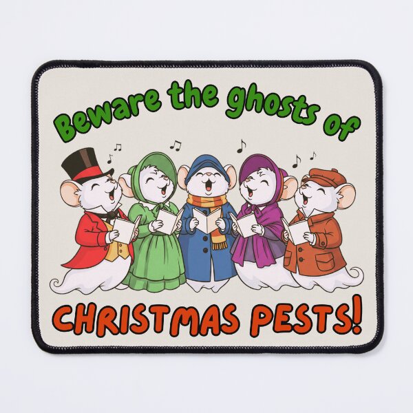 Item preview, Caroling Ghost Mice - Beware the Ghosts of Christmas Pests designed and sold by Marlette LLC.