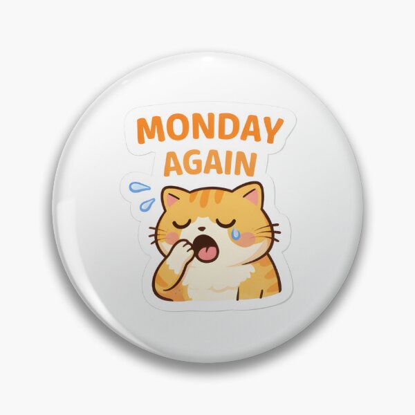 Item preview, Monday Again Cat Sticker Funny Relatable Work Mood designed and sold by Luxers Sticker Shop.