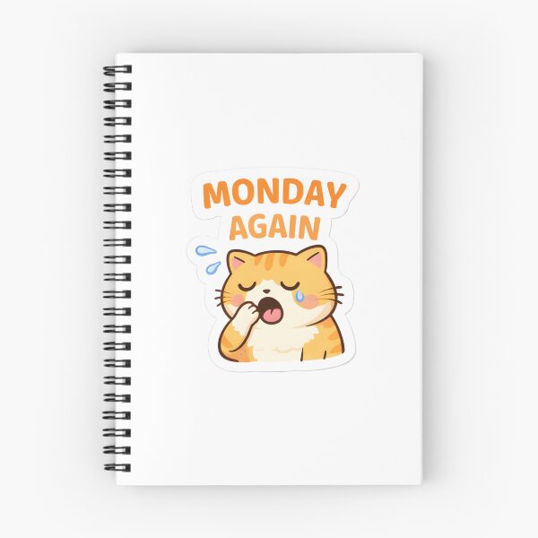 Item preview, Monday Again Cat Sticker Funny Relatable Work Mood designed and sold by Luxers Sticker Shop.