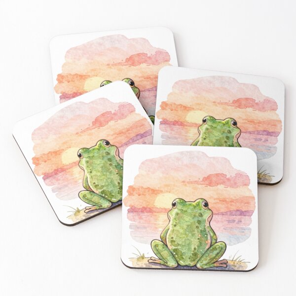 Item preview, Sad Frog Watching Sunset Funny Aesthetic Sticker designed and sold by Modefissi.