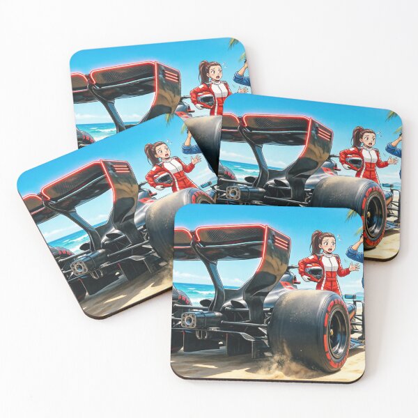 Item preview, F1 Car on Beach – Anime Style Illustration designed and sold by ticzla95.