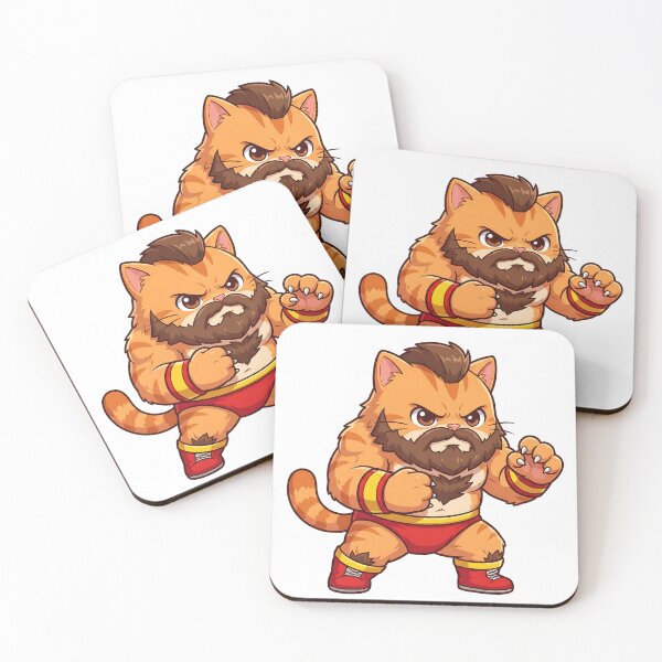 Item preview, Cute Wrestling Cat Fighter Cartoon designed and sold by CuteKats.