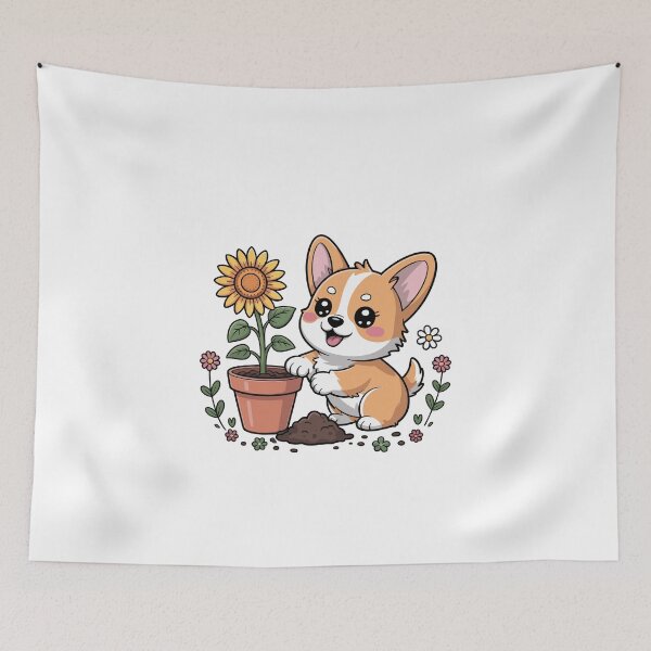 Item preview, Corgi with Sunflower designed and sold by jkrphoto.