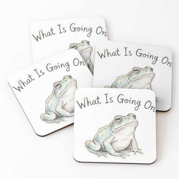Item preview, Hand Drawn Frog Sunset Meme What Is Going On Sticker designed and sold by Modefissi.