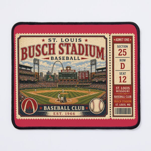 Item preview, St. Louis Baseball Vintage Ticket Stub Busch Stadium Retro Ballpark Design designed and sold by GhostDawgs.