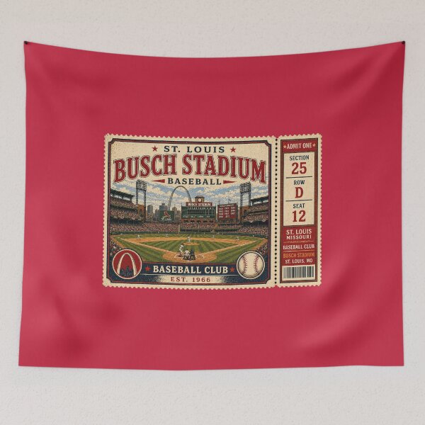 Item preview, St. Louis Baseball Vintage Ticket Stub Busch Stadium Retro Ballpark Design designed and sold by GhostDawgs.