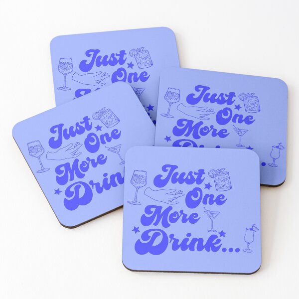Item preview, Just One More Drink Retro Drinking Attribute (Vibrant Blue) designed and sold by CamilasPrints.