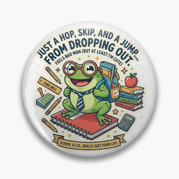 Item preview, Cute Frog Student | Just a Hop, Skip and Jump from Dropping Out | Sarcastic Back to School  designed and sold by Wear Sculpt.