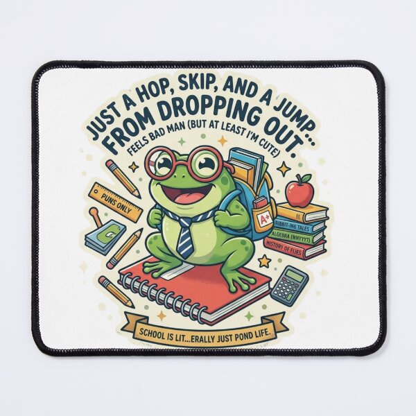 Item preview, Cute Frog Student | Just a Hop, Skip and Jump from Dropping Out | Sarcastic Back to School  designed and sold by Wear Sculpt.