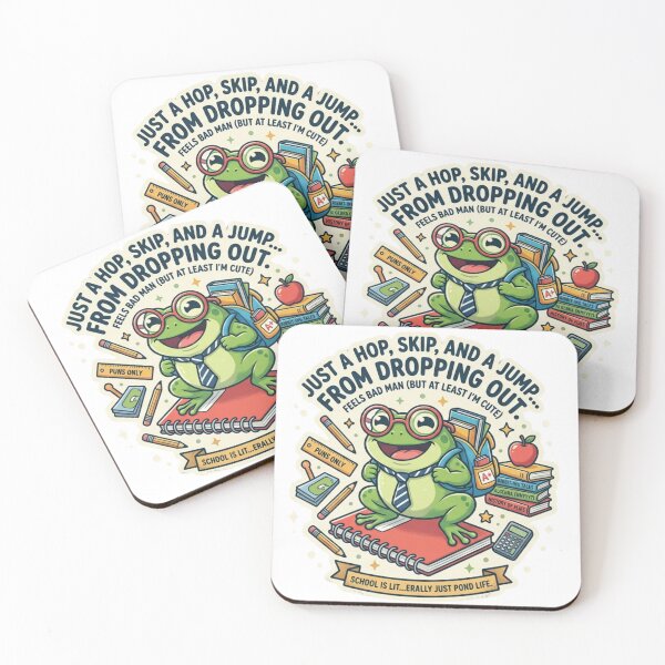 Item preview, Cute Frog Student | Just a Hop, Skip and Jump from Dropping Out | Sarcastic Back to School  designed and sold by Wear Sculpt.