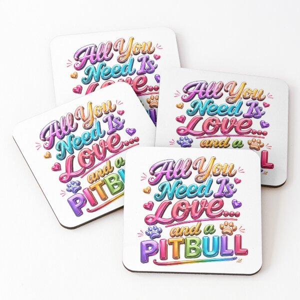 Item preview, All  you Need is Love and a Pitbull Colorful Metallic Bubble Letters designed and sold by My Pitbull Place.