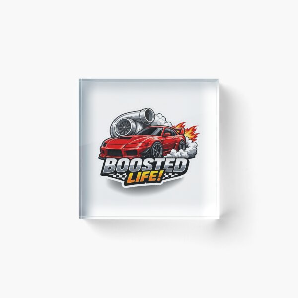 Item preview, Red Turbo Drift Car Boosted Life Sticker designed and sold by AuraAuto.